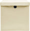 vidaXL - Opbergboxen - met - deksel - 4 - st - 28x28x28 - cm - crèmekleurig