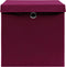 vidaXL - Opbergboxen - met - deksel - 4 - st - 28x28x28 - cm - donkerrood