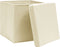 vidaXL - Opbergboxen - met - deksel - 4 - st - 28x28x28 - cm - crèmekleurig