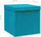 vidaXL - Opbergboxen - met - deksel - 4 - st - 28x28x28 - cm - babyblauw