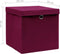 vidaXL - Opbergboxen - met - deksel - 4 - st - 28x28x28 - cm - donkerrood