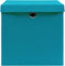 vidaXL - Opbergboxen - met - deksel - 4 - st - 28x28x28 - cm - babyblauw