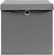 vidaXL - Opbergboxen - met - deksel - 4 - st - 28x28x28 - cm - zwart