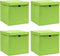 vidaXL - Opbergboxen - met - deksel - 4 - st - 32x32x32 - cm - stof - groen