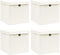 vidaXL - Opbergboxen - met - deksel - 4 - st - 32x32x32 - cm - stof - wit