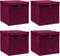 vidaXL - Opbergboxen - met - deksel - 4 - st - 32x32x32 - cm - stof - donkerrood