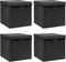 vidaXL - Opbergboxen - met - deksel - 4 - st - 32x32x32 - cm - stof - zwart