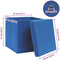 vidaXL - Opbergboxen - met - deksel - 4 - st - 32x32x32 - cm - stof - blauw