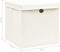vidaXL - Opbergboxen - met - deksel - 4 - st - 32x32x32 - cm - stof - wit