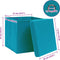 vidaXL - Opbergboxen - met - deksel - 4 - st - 32x32x32 - cm - stof - babyblauw
