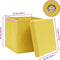 vidaXL - Opbergboxen - met - deksel - 4 - st - 32x32x32 - cm - stof - geel