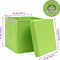 vidaXL - Opbergboxen - met - deksel - 4 - st - 32x32x32 - cm - stof - groen