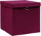 vidaXL - Opbergboxen - met - deksel - 4 - st - 32x32x32 - cm - stof - donkerrood