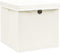 vidaXL - Opbergboxen - met - deksel - 4 - st - 32x32x32 - cm - stof - wit