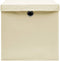 vidaXL - Opbergboxen - met - deksel - 4 - st - 32x32x32 - cm - stof - crèmekleurig