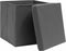 vidaXL - Opbergboxen - met - deksel - 4 - st - 32x32x32 - cm - stof - grijs