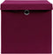 vidaXL - Opbergboxen - met - deksel - 4 - st - 32x32x32 - cm - stof - donkerrood