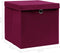 vidaXL - Opbergboxen - met - deksel - 4 - st - 32x32x32 - cm - stof - donkerrood