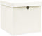 vidaXL - Opbergboxen - met - deksel - 4 - st - 32x32x32 - cm - stof - wit
