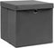 vidaXL - Opbergboxen - met - deksel - 4 - st - 32x32x32 - cm - stof - grijs