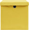 vidaXL - Opbergboxen - met - deksel - 4 - st - 32x32x32 - cm - stof - geel