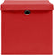 vidaXL - Opbergboxen - met - deksel - 4 - st - 32x32x32 - cm - stof - rood