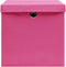 vidaXL - Opbergboxen - met - deksel - 4 - st - 32x32x32 - cm - stof - roze