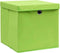 vidaXL - Opbergboxen - met - deksel - 4 - st - 32x32x32 - cm - stof - groen