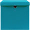 vidaXL - Opbergboxen - met - deksel - 4 - st - 32x32x32 - cm - stof - babyblauw