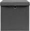 vidaXL - Opbergboxen - met - deksel - 4 - st - 32x32x32 - cm - stof - grijs