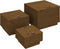 vidaXL - Opbergboxen - met - deksels - 3 - st - massief - grenenhout - honingbruin