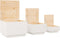 vidaXL - Opbergboxen - met - deksels - 3 - st - massief - grenenhout - wit