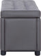 vidaXL - Opberghocker - 87,5 - cm - kunstleer - grijs