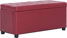 vidaXL - Opberghocker - 87,5 - cm - kunstleer - wijnrood