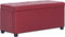 vidaXL - Opberghocker - 87,5 - cm - kunstleer - wijnrood