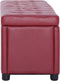 vidaXL - Opberghocker - 87,5 - cm - kunstleer - wijnrood