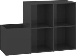 vidaXL - Opbergkast - 105x35,5x70 - cm - bewerkt - hout - hoogglans - grijs