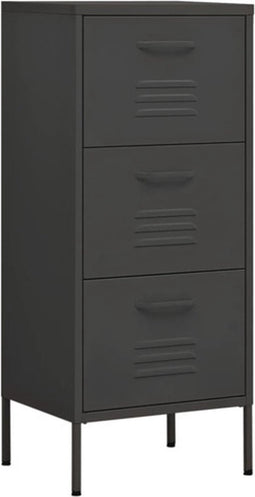 vidaXL - Opbergkast - 42,5x35x101,5 - cm - staal - antracietkleurig