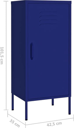 vidaXL - Opbergkast - 42,5x35x101,5 - cm - staal - marineblauw