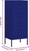 vidaXL - Opbergkast - 42,5x35x101,5 - cm - staal - marineblauw