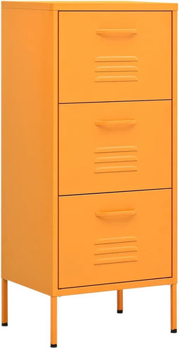 vidaXL - Opbergkast - 42,5x35x101,5 - cm - staal - mosterdgeel
