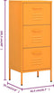 vidaXL - Opbergkast - 42,5x35x101,5 - cm - staal - mosterdgeel