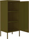 vidaXL - Opbergkast - 42,5x35x101,5 - cm - staal - olijfgroen