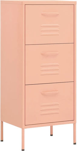 vidaXL - Opbergkast - 42,5x35x101,5 - cm - staal - roze