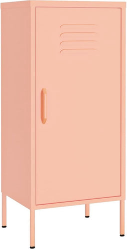 vidaXL - Opbergkast - 42,5x35x101,5 - cm - staal - roze