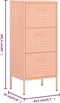 vidaXL - Opbergkast - 42,5x35x101,5 - cm - staal - roze