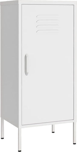 vidaXL - Opbergkast - 42,5x35x101,5 - cm - staal - wit
