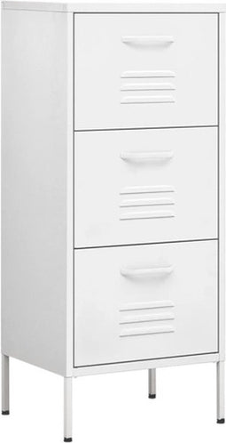 vidaXL - Opbergkast - 42,5x35x101,5 - cm - staal - wit