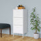 vidaXL - Opbergkast - 42,5x35x101,5 - cm - staal - wit