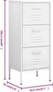 vidaXL - Opbergkast - 42,5x35x101,5 - cm - staal - wit
